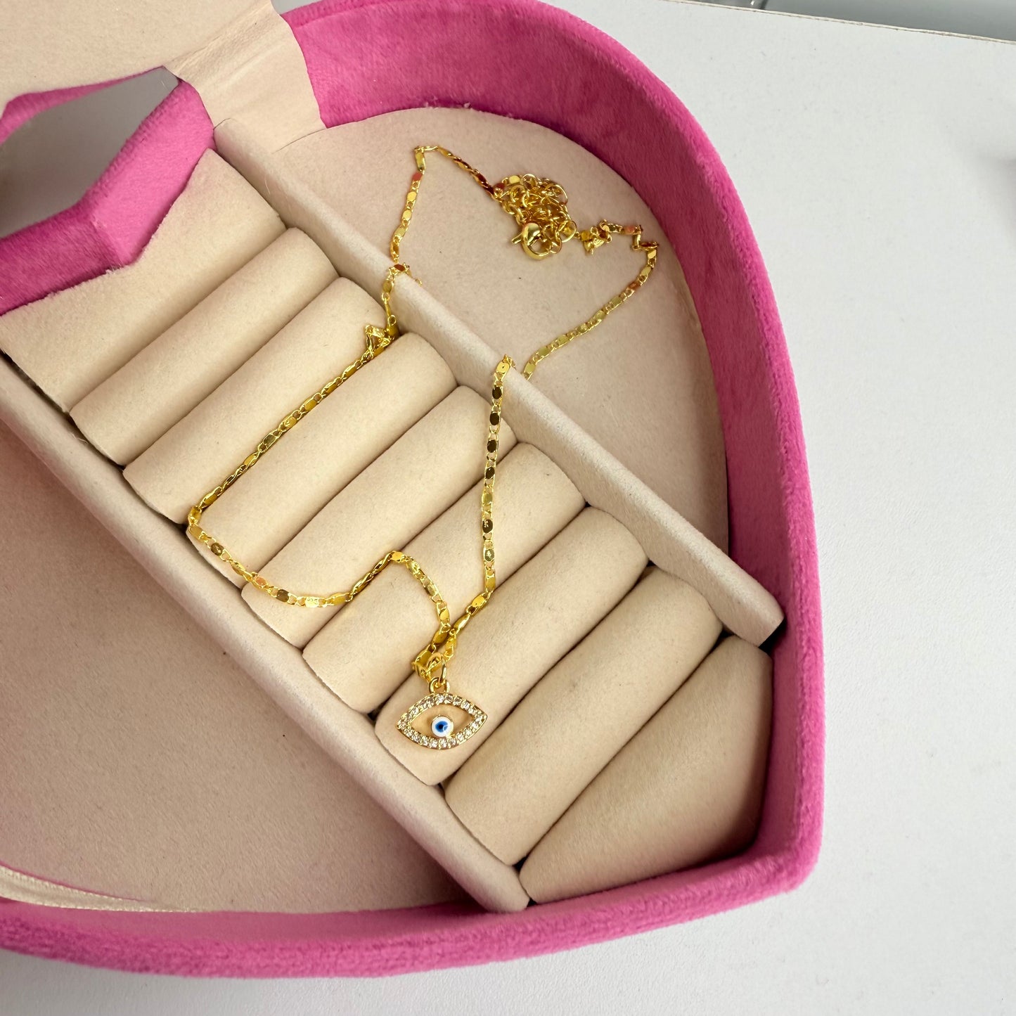 Collar ojo turco CHAPA DE ORO 18k(L251)
