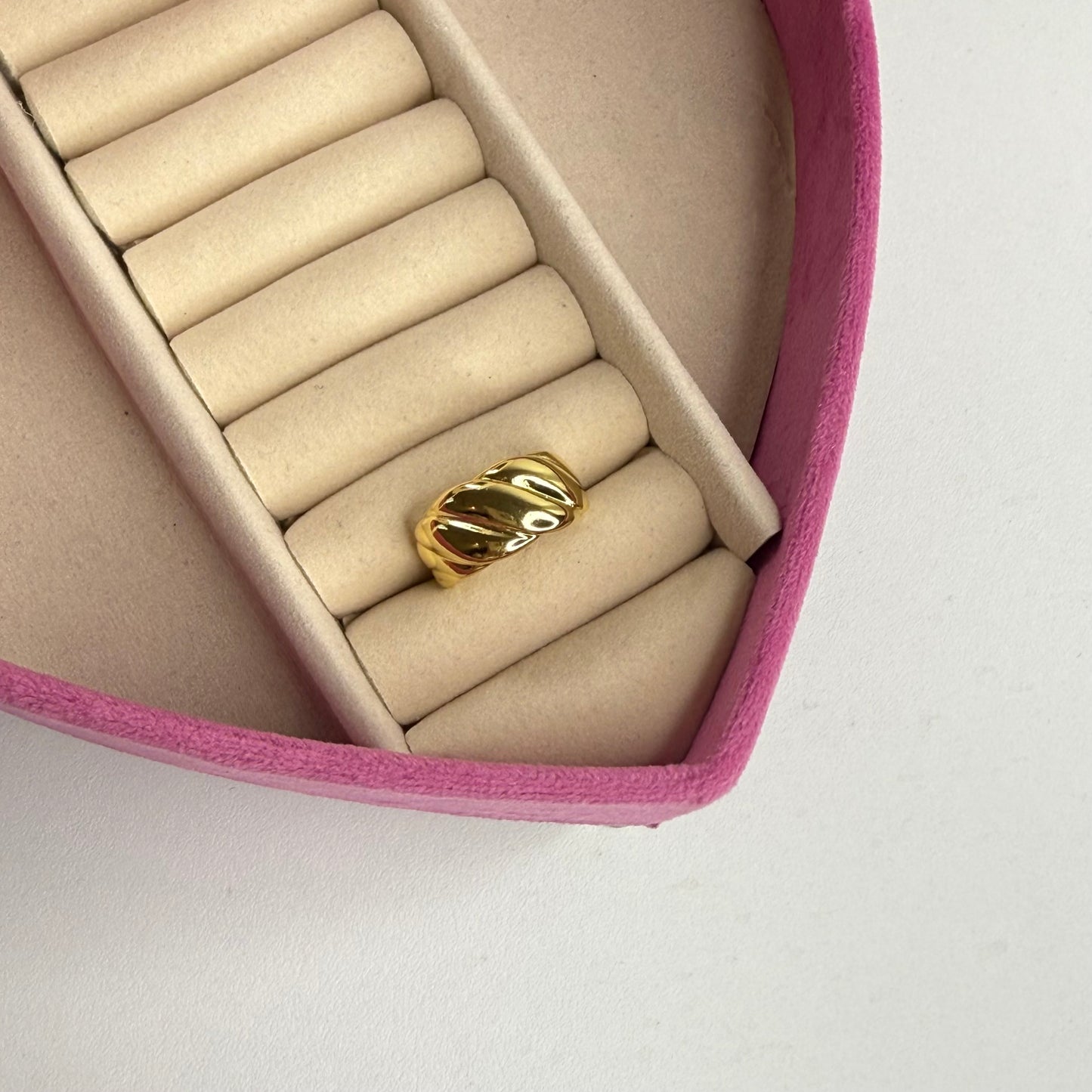 Anillo lines ajustable CHAPA DE ORO 18k(S73)
