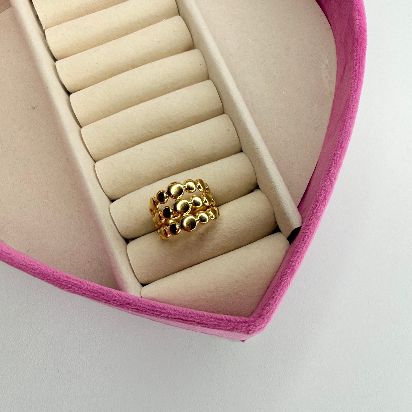 Anillo triple ajustable CHAPA DE ORO(K187)