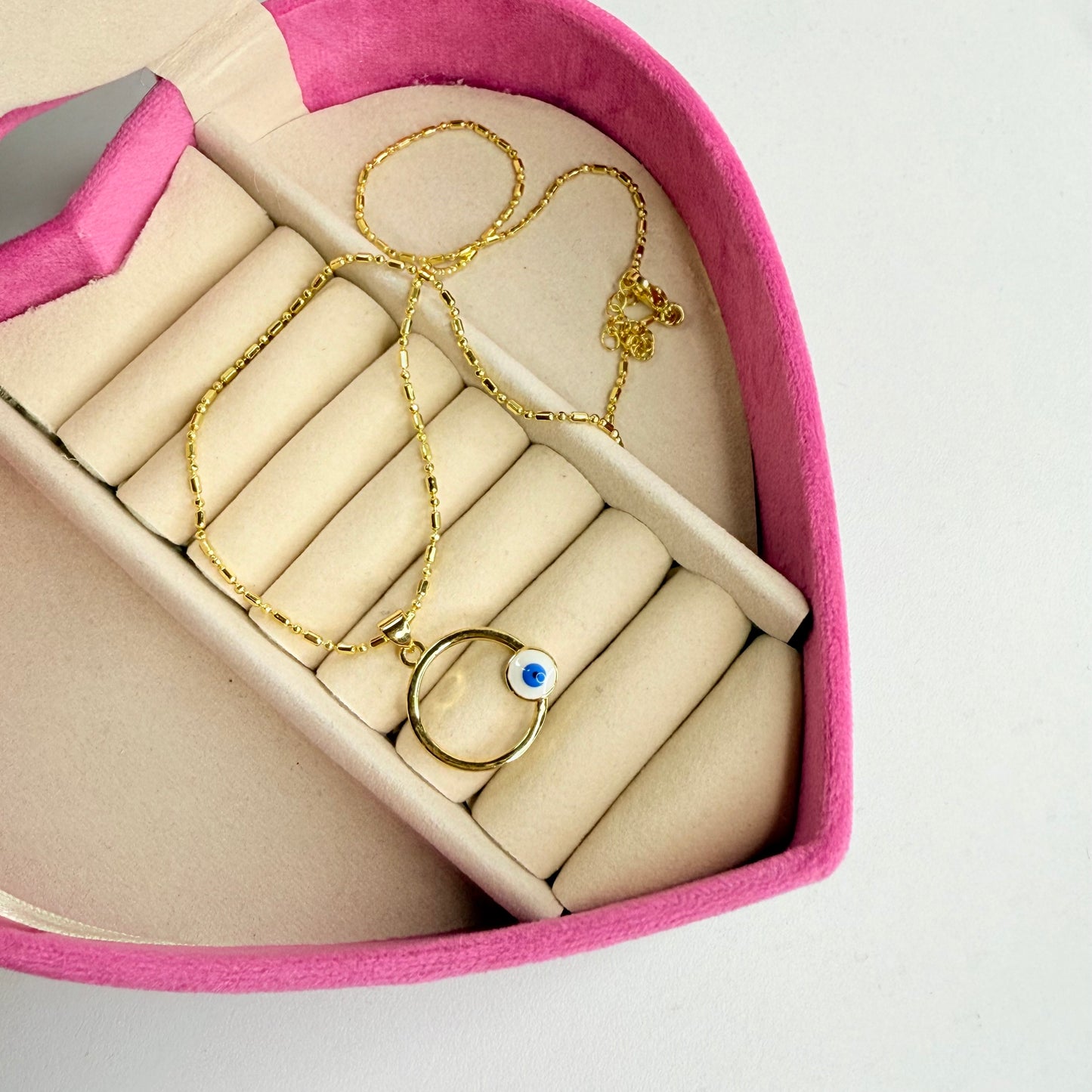 Collar círculo ojo turco CHAPA DE ORO 18k(B146)