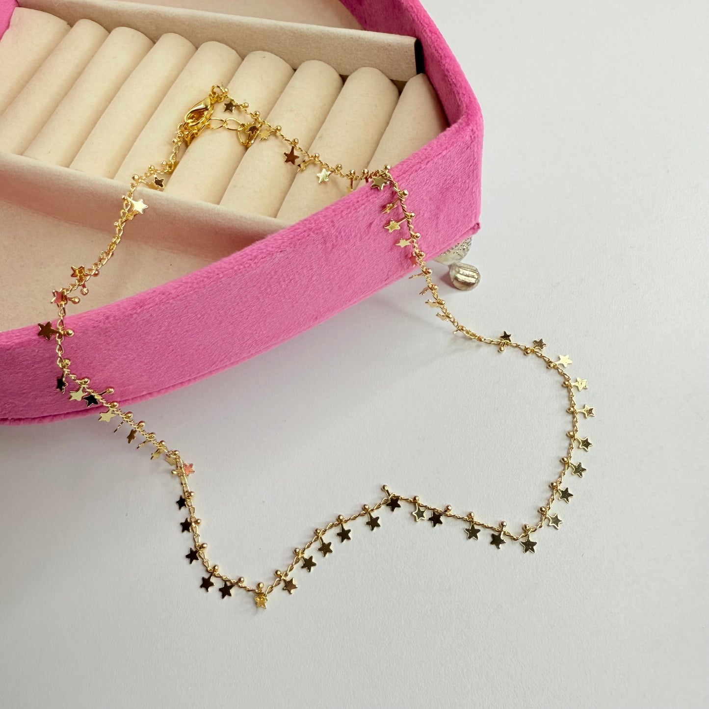 Collar estrellas CHAPA DE ORO 18k(E260)