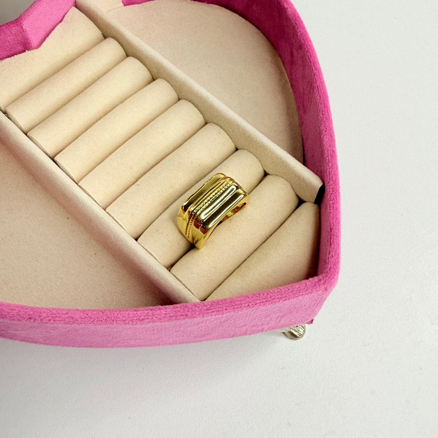 Anillo cuadrado ajustable CHAPA DE ORO 18k(S41)