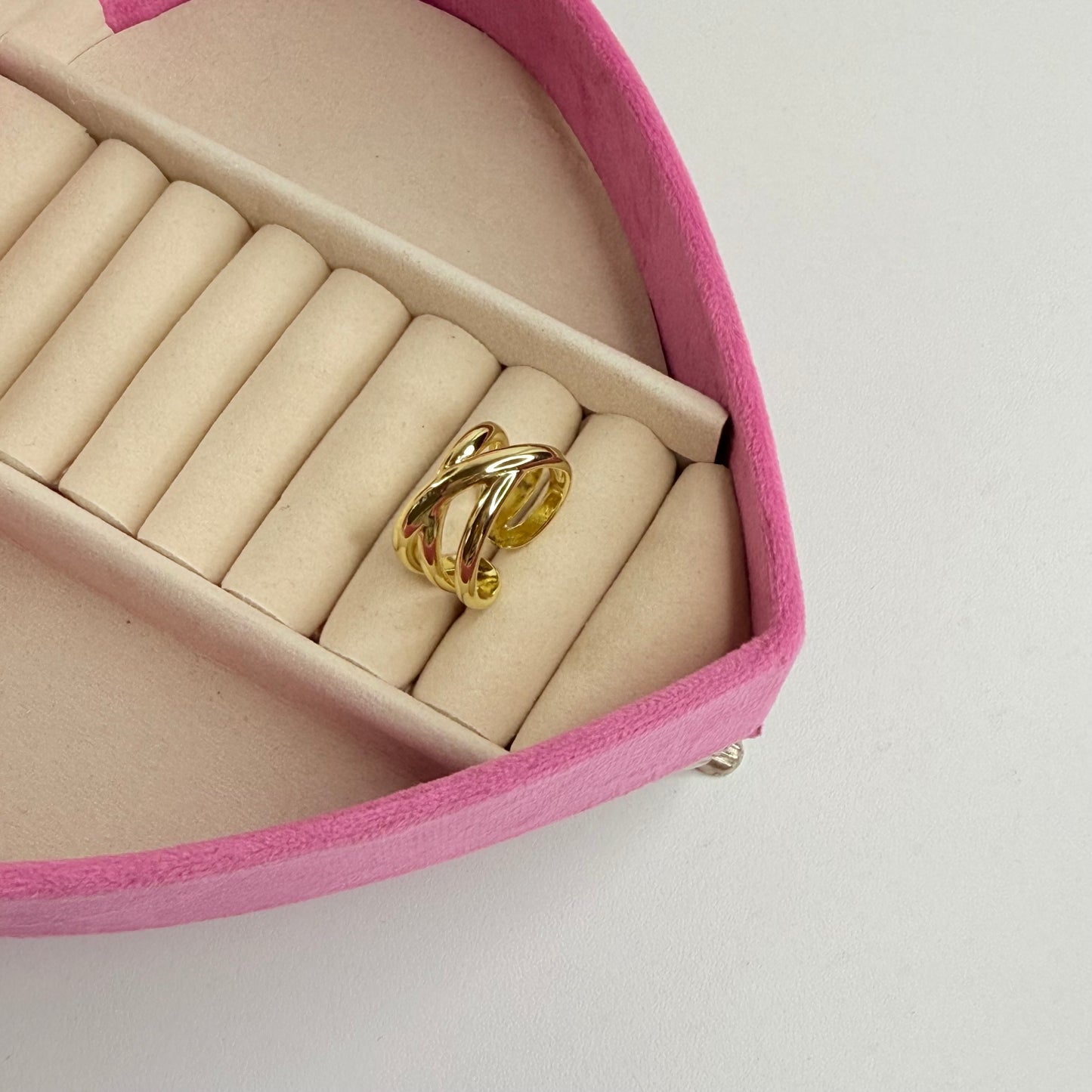 Anillo cadena ajustable CHAPA DE ORO 18k(S32)
