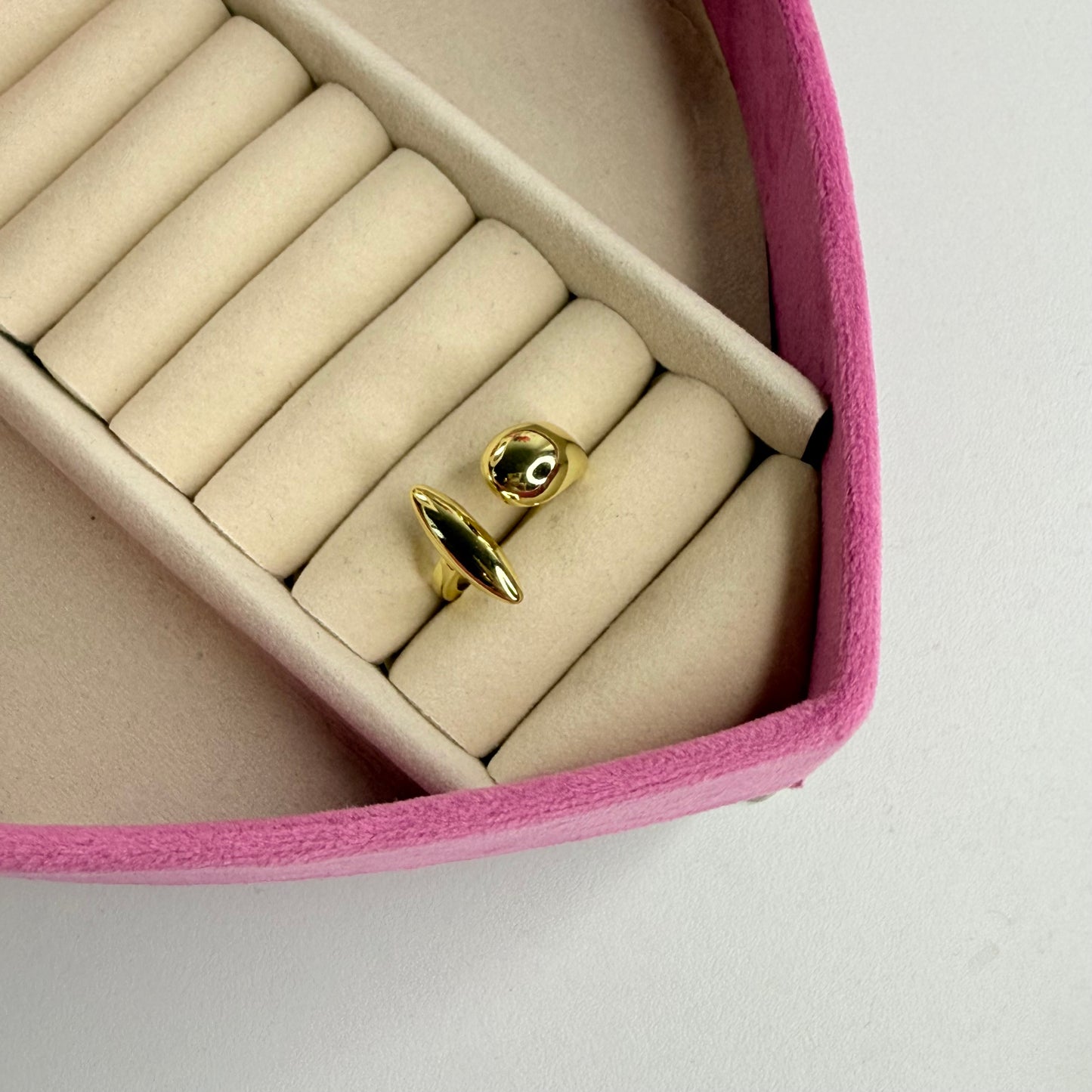 Anillo gotas ajustable CHAPA DE ORO 18k(P175)