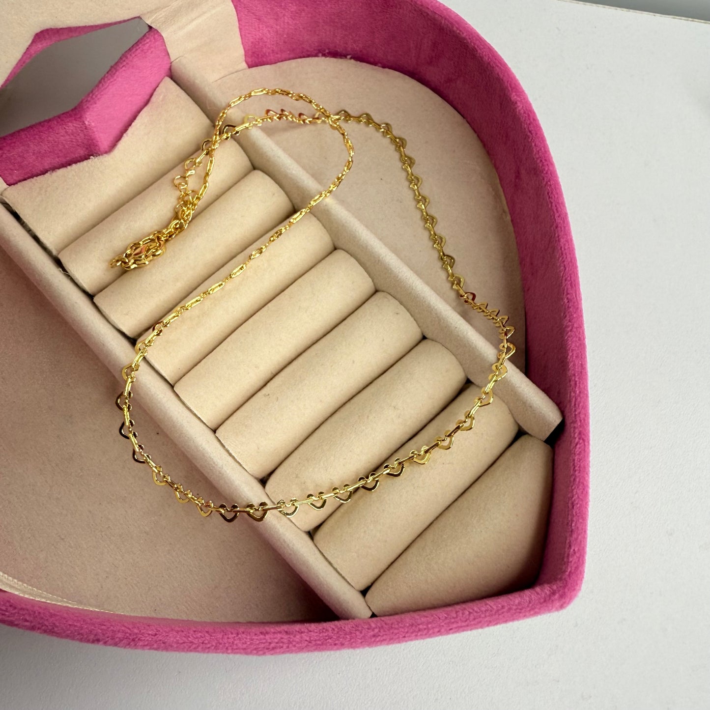 Collar corazones CHAPA DE ORO 18k(P107)