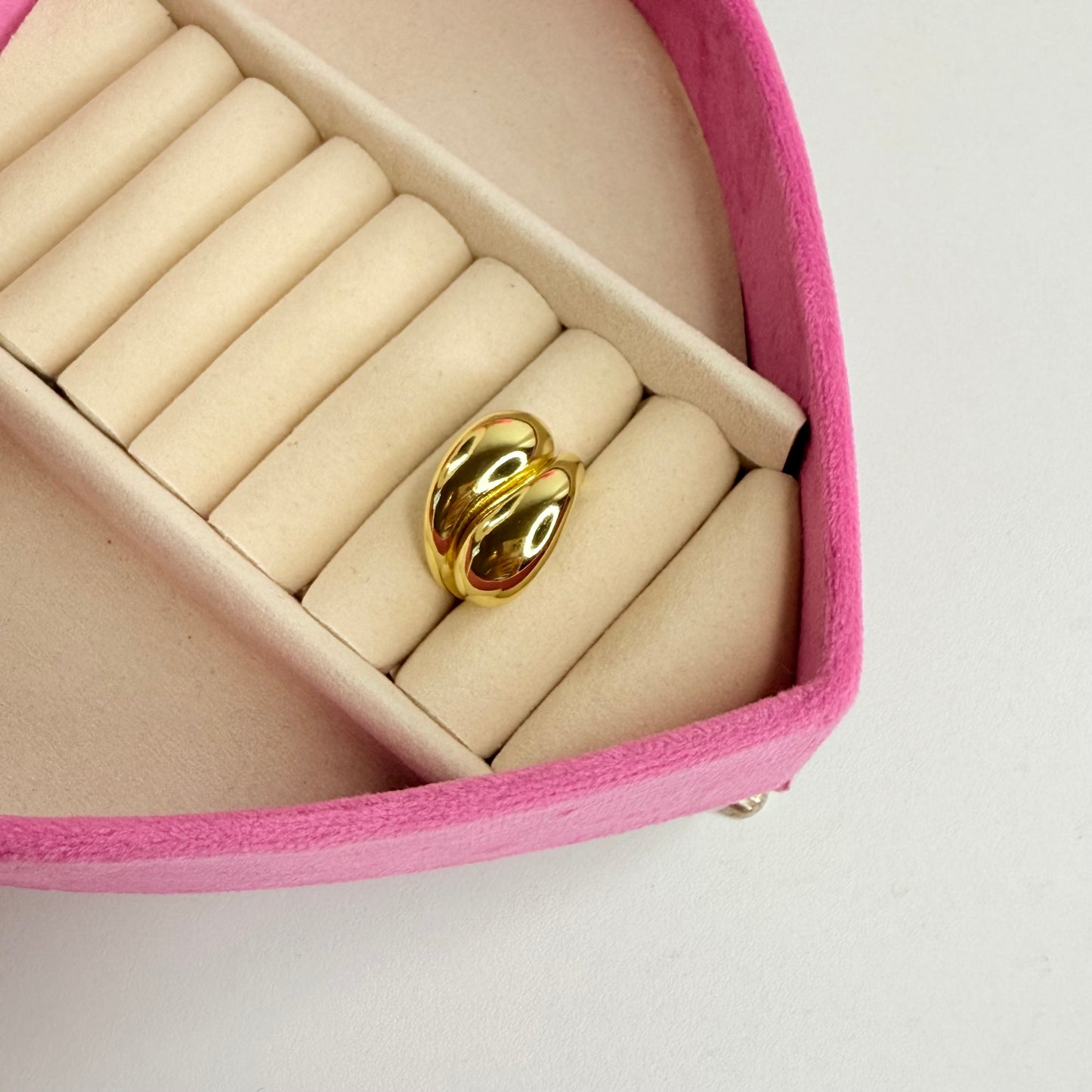 Anillo gotas ajustable CHAPA DE ORO 18k(U2)