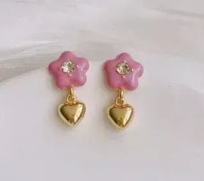 Aretes flor rosa(H122)
