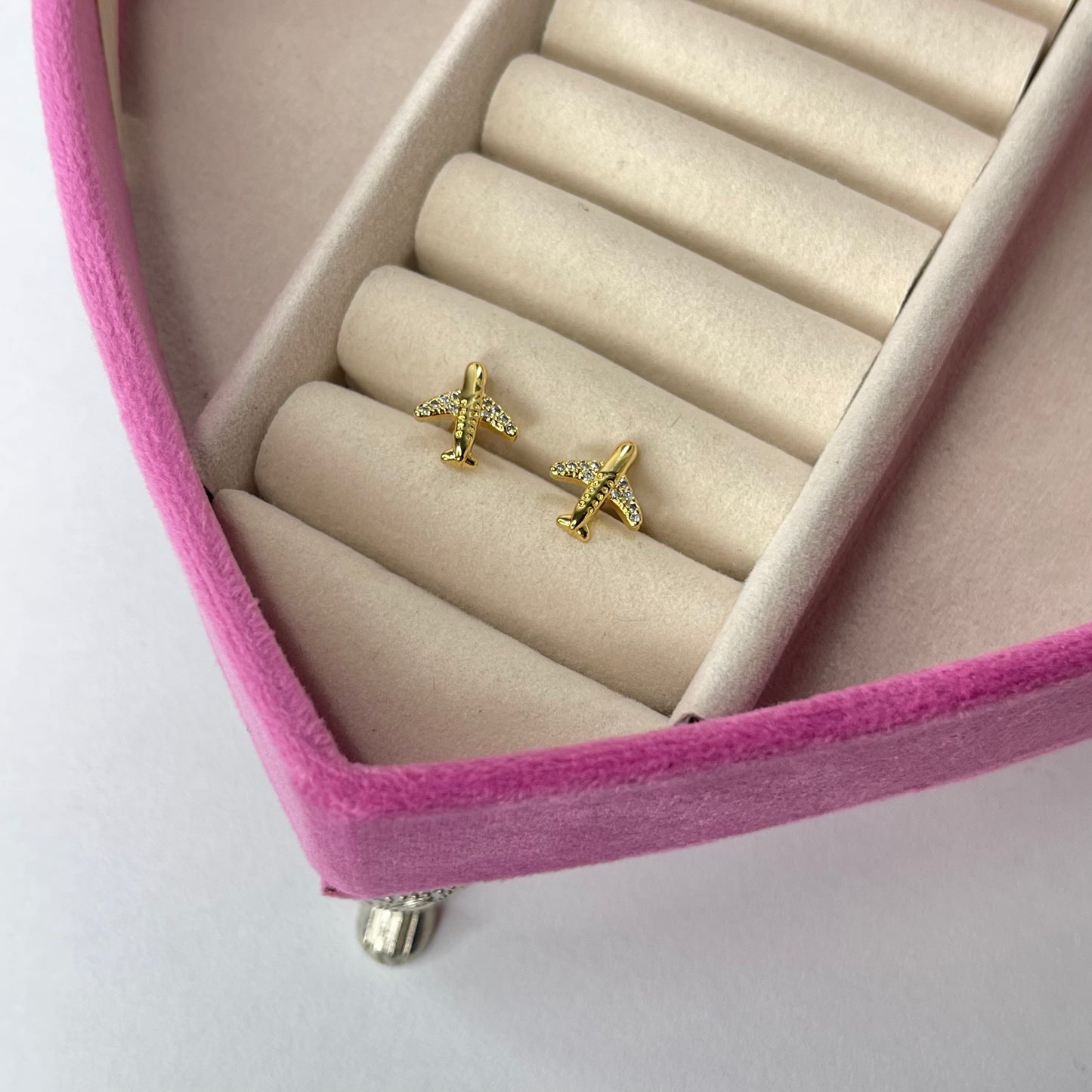 Aretes avion CHAPA DE ORO 18k(P109)