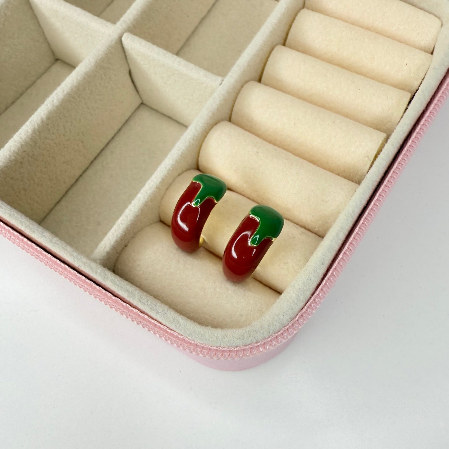 Aretes chile CHAPA DE ORO 18k(B110)