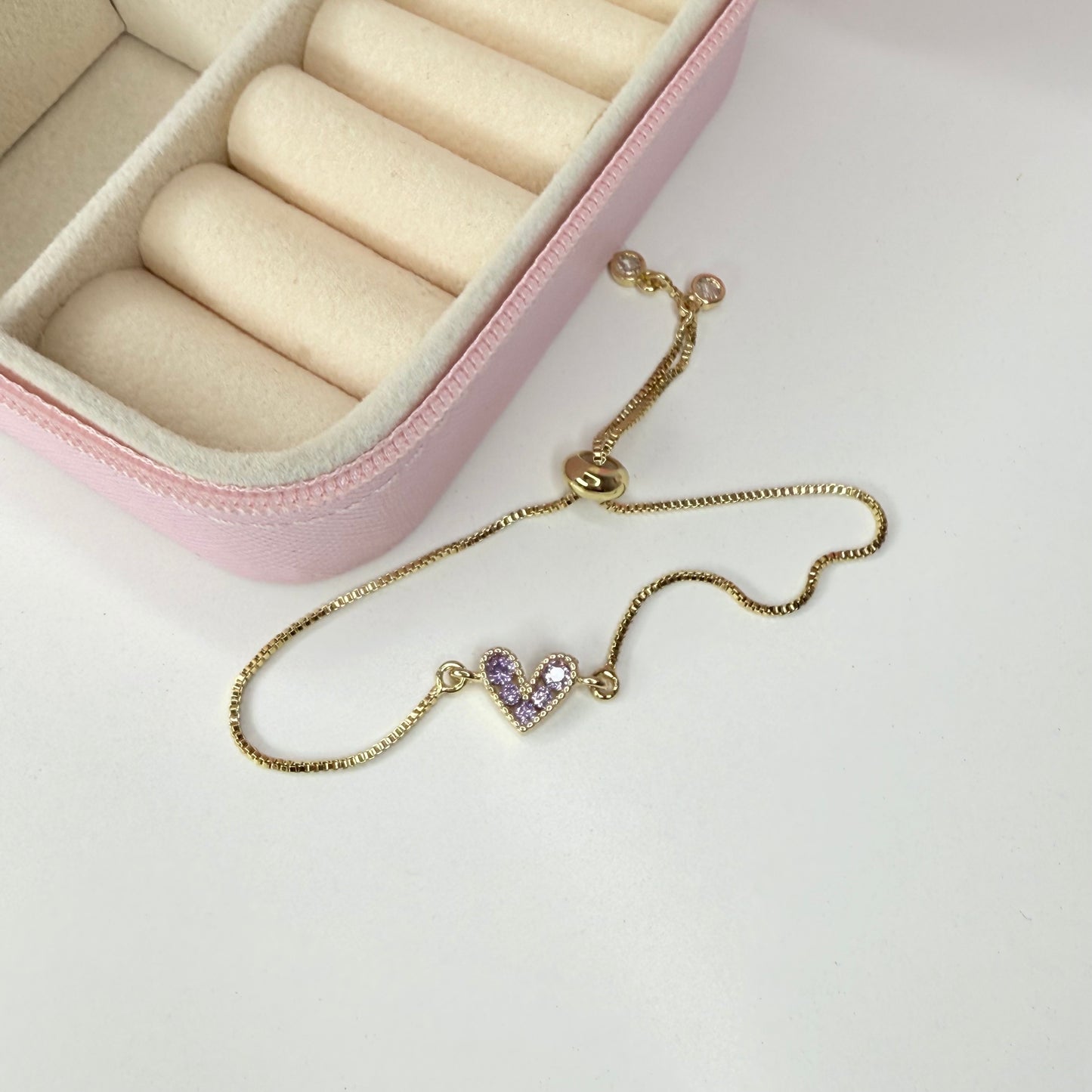 Pulsera corazón CHAPA DE ORO 18k(C130)