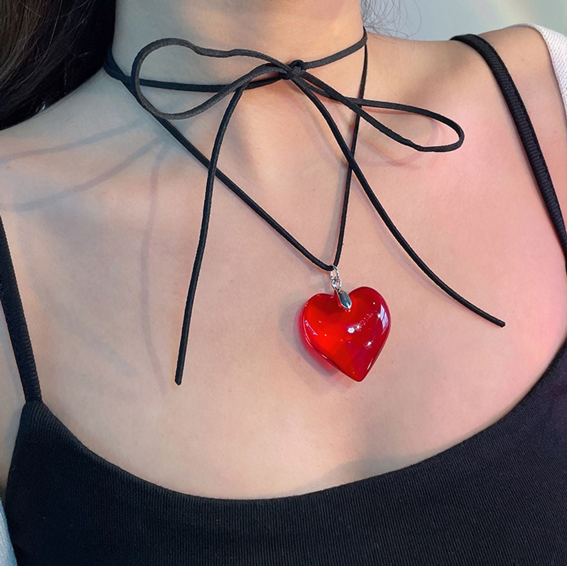 Collar corazon rojo(R29)