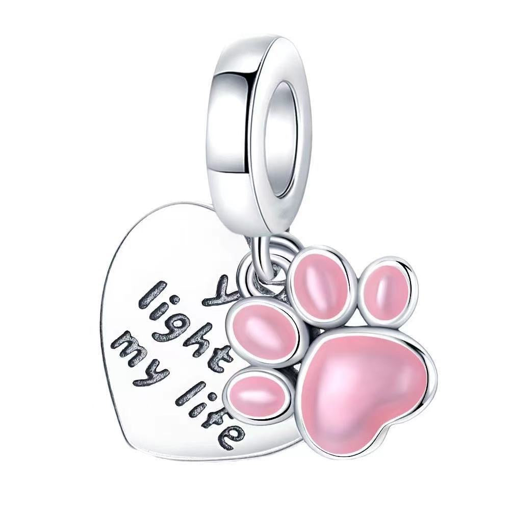 Charm huella perro rosa(X33)