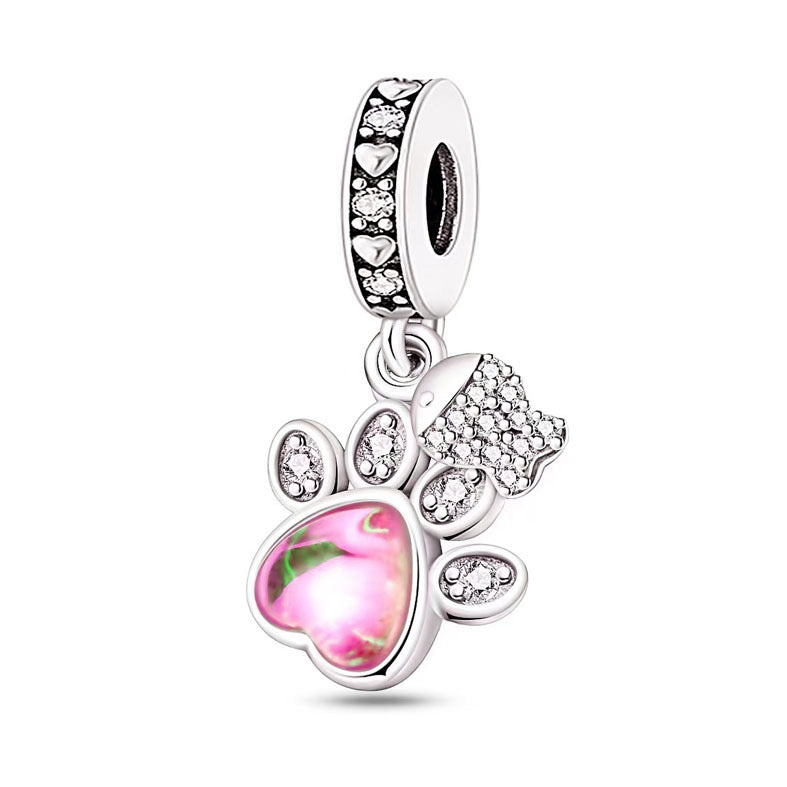 Charm huella rosa(AA82)