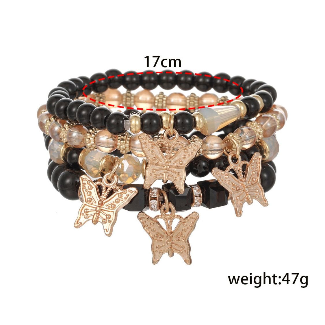 Pulseras set 4 pzs mariposas(H114)