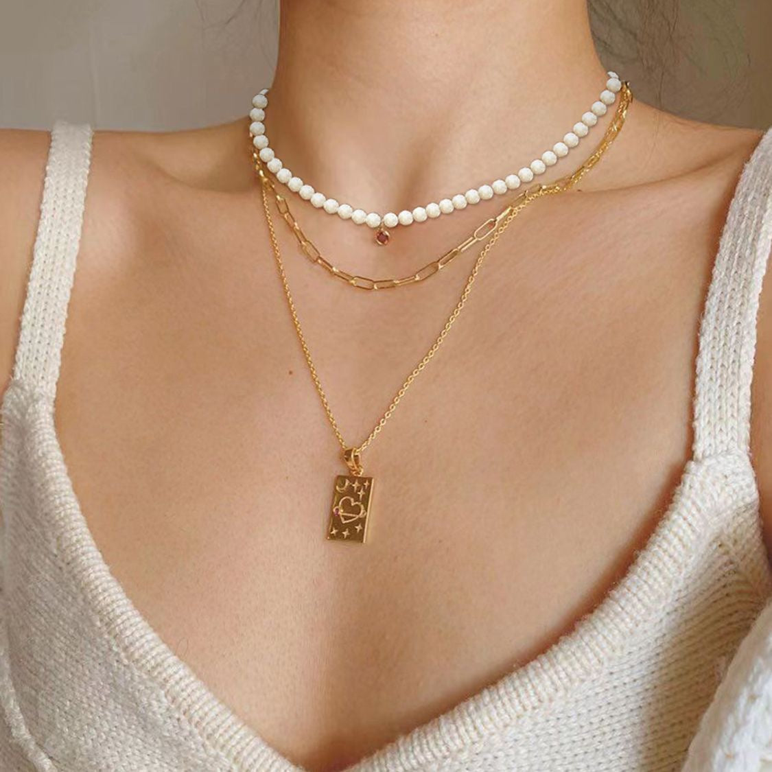 Collar capas perlas(C111)