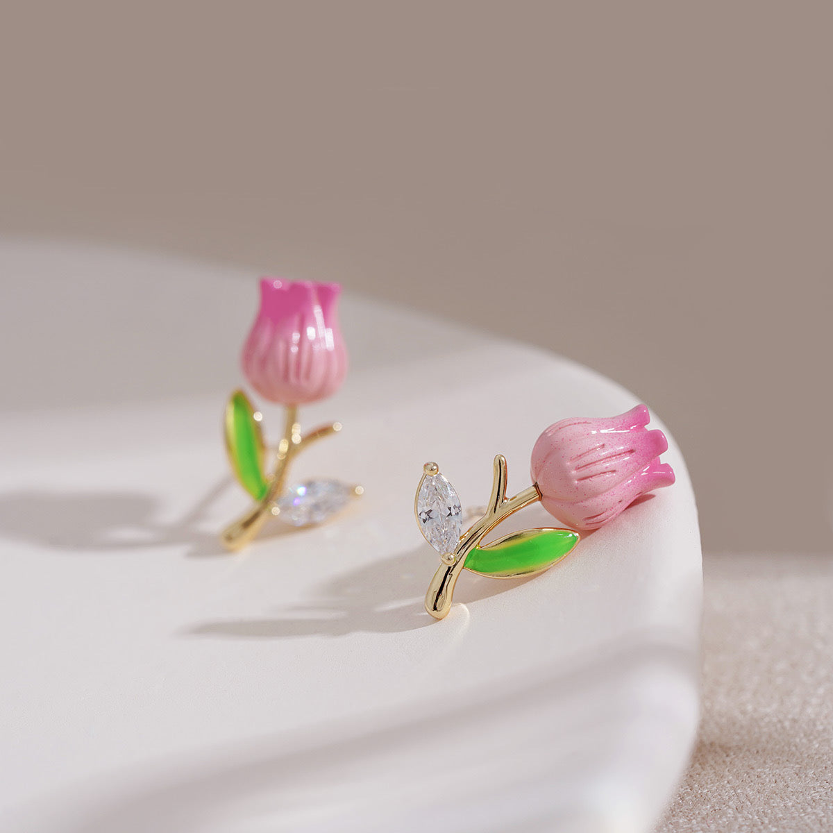 Aretes tulipan rosa(L110)