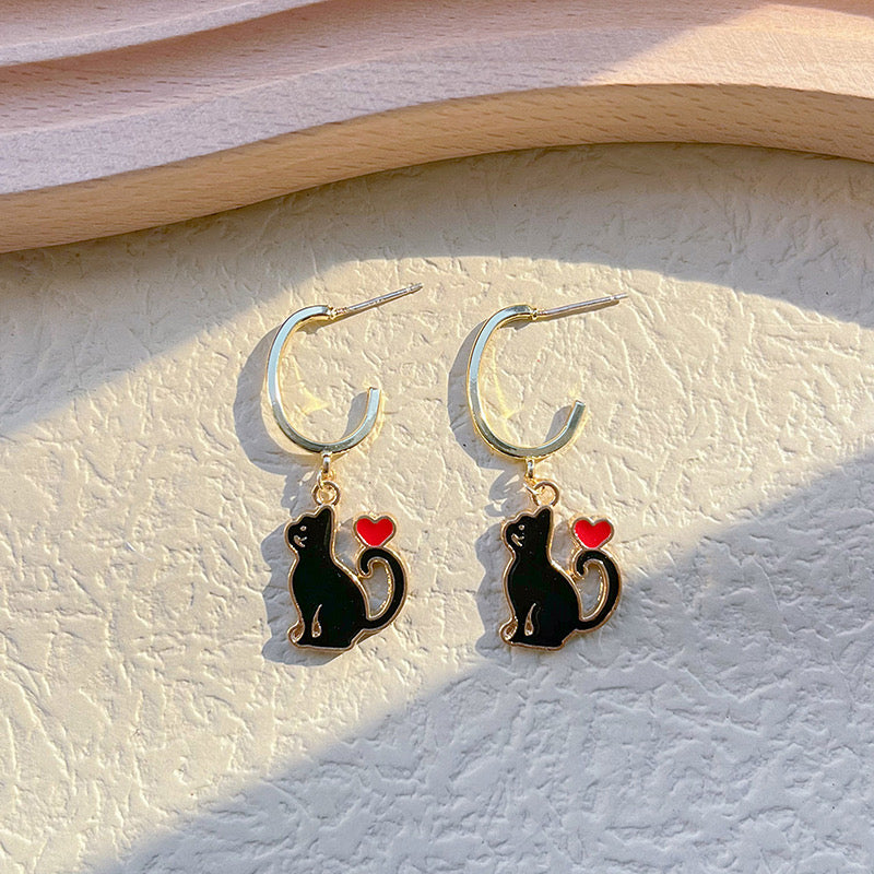 Aretes gato negro(S55.5)