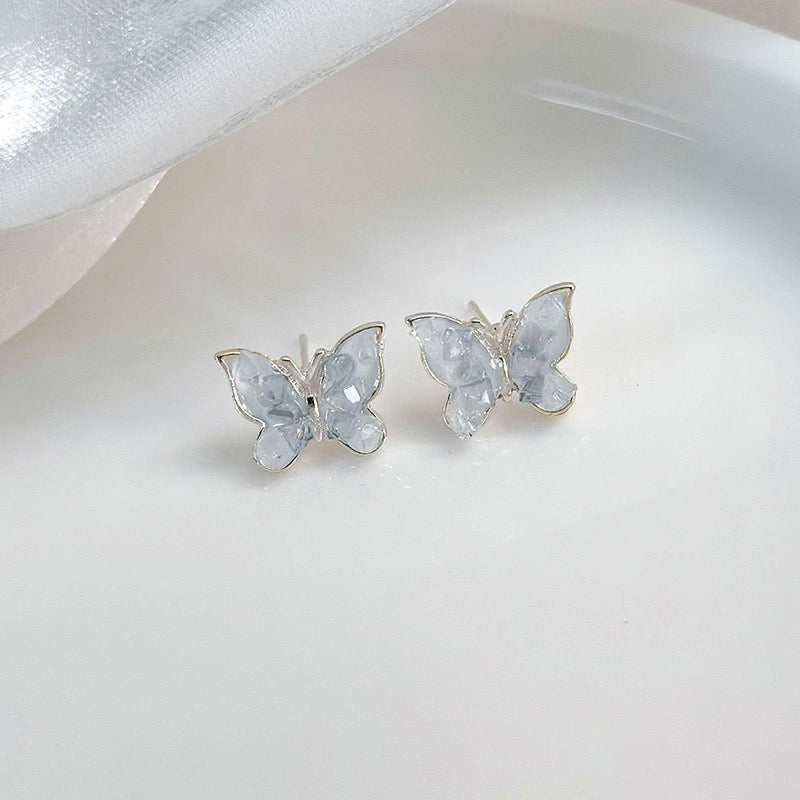 Aretes mariposas azul(K114)