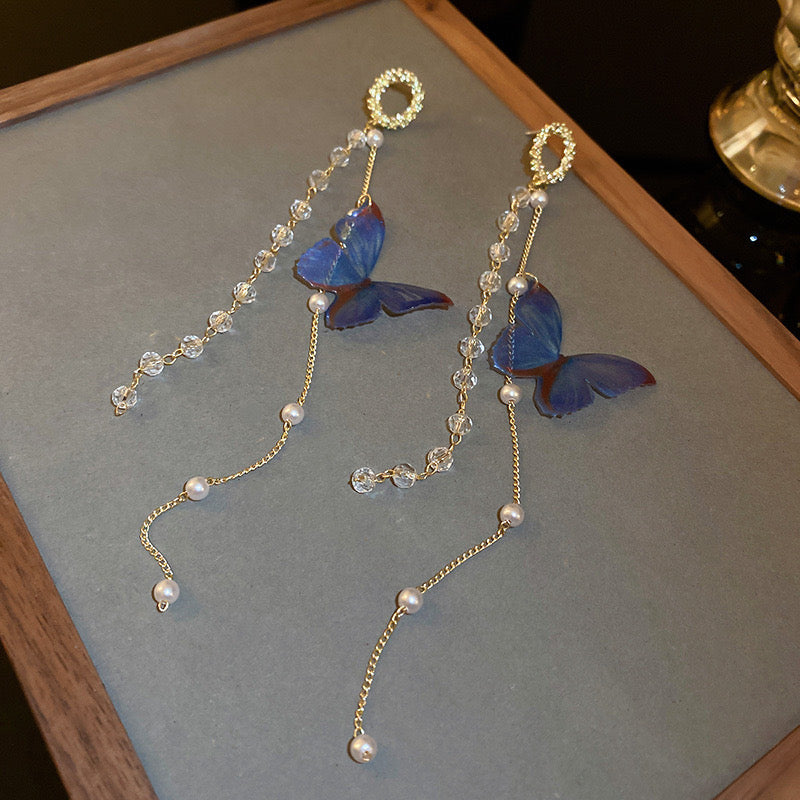 Aretes mariposas azul(U44)