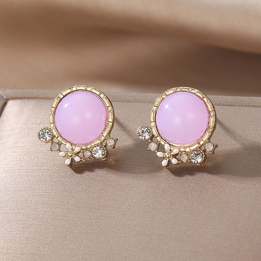 Aretes rosa circulo(L168)
