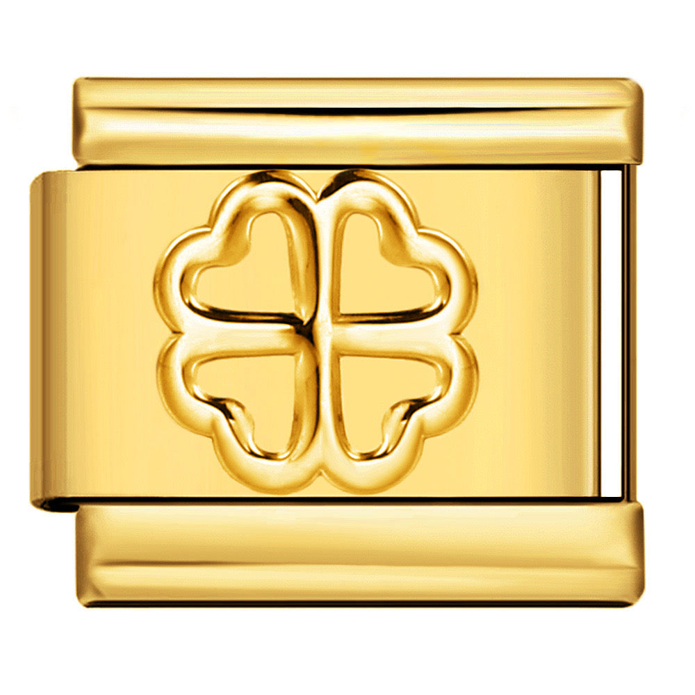 Charm italiano dorado trébol(W89)