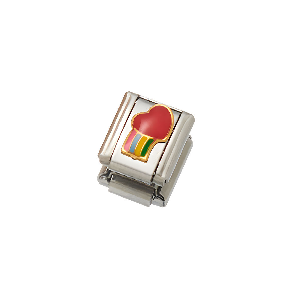 Charm italiano corazón arcoíris(W55)