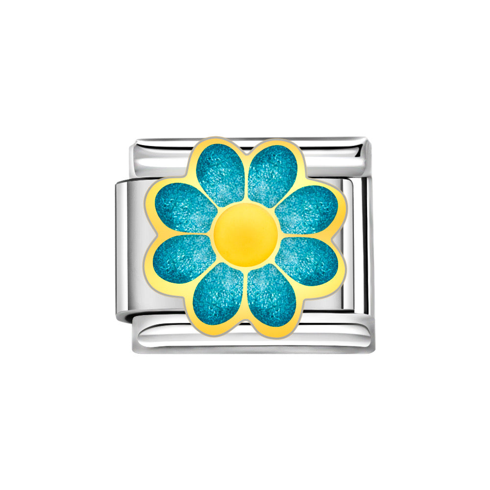 Charm italiano flor azul(W32)