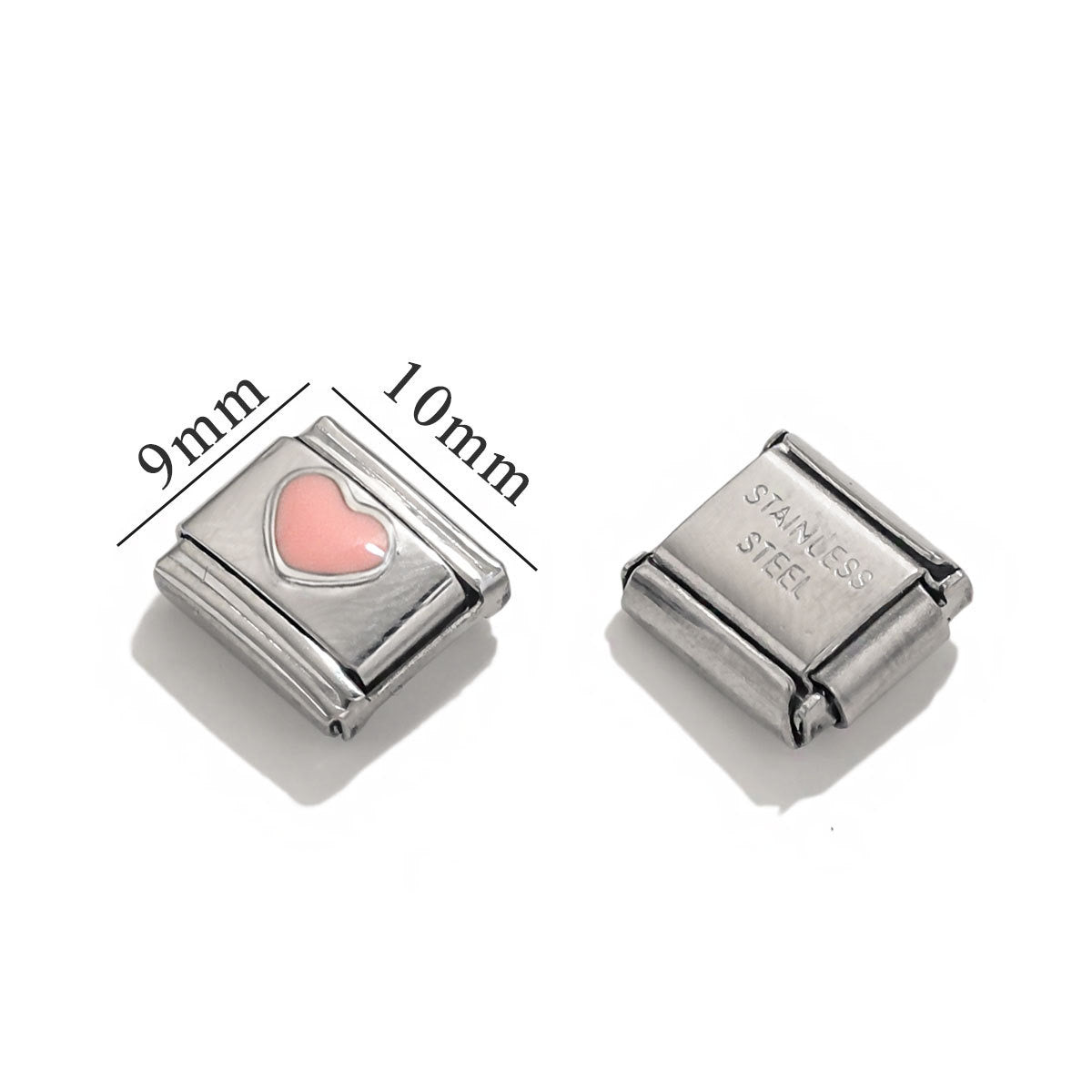 Charm italiano corazón rosa(W28)