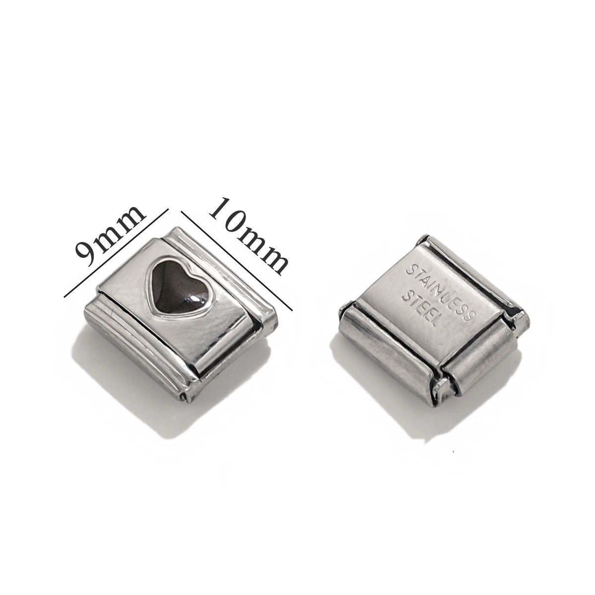 Charm italiano corazón negro(W27)