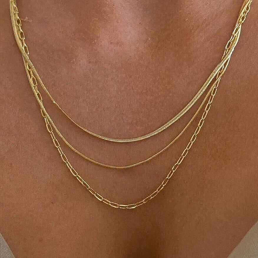 Collar basico dorado(C145)