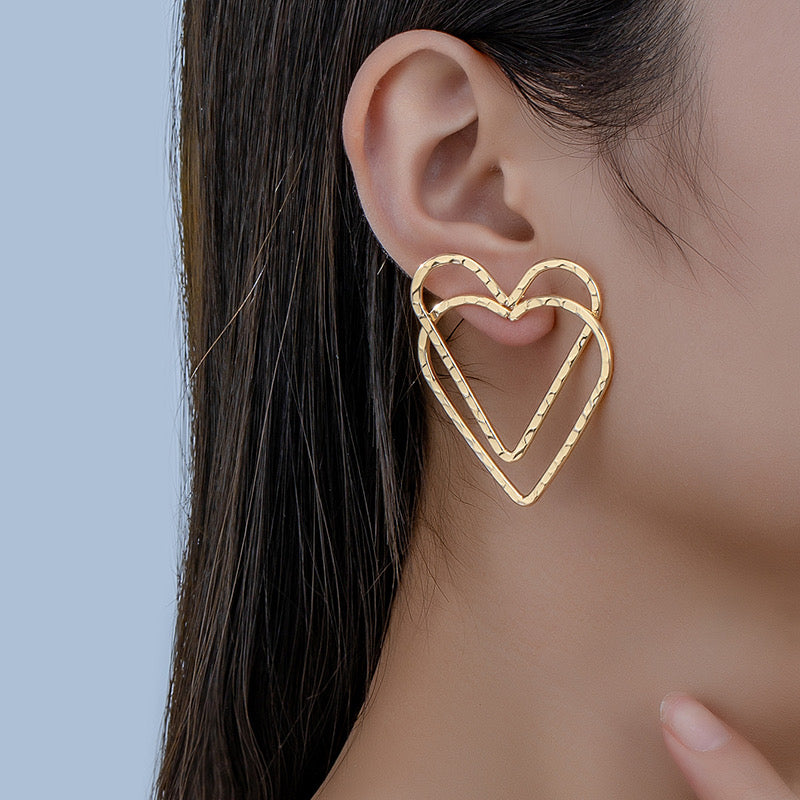 Collar dorado corazones(J150)