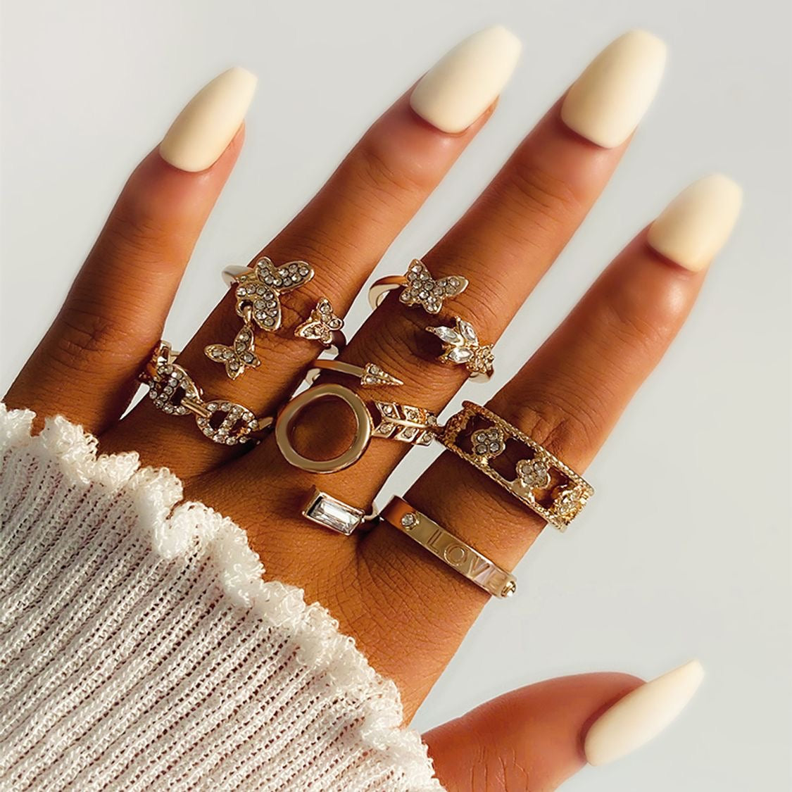 Anillos set brillante 6 pzs(I230)
