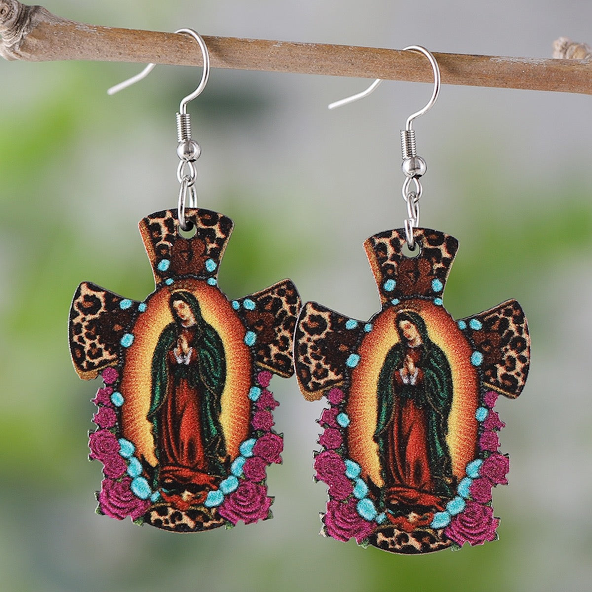 Aretes virgen cruz(S91)