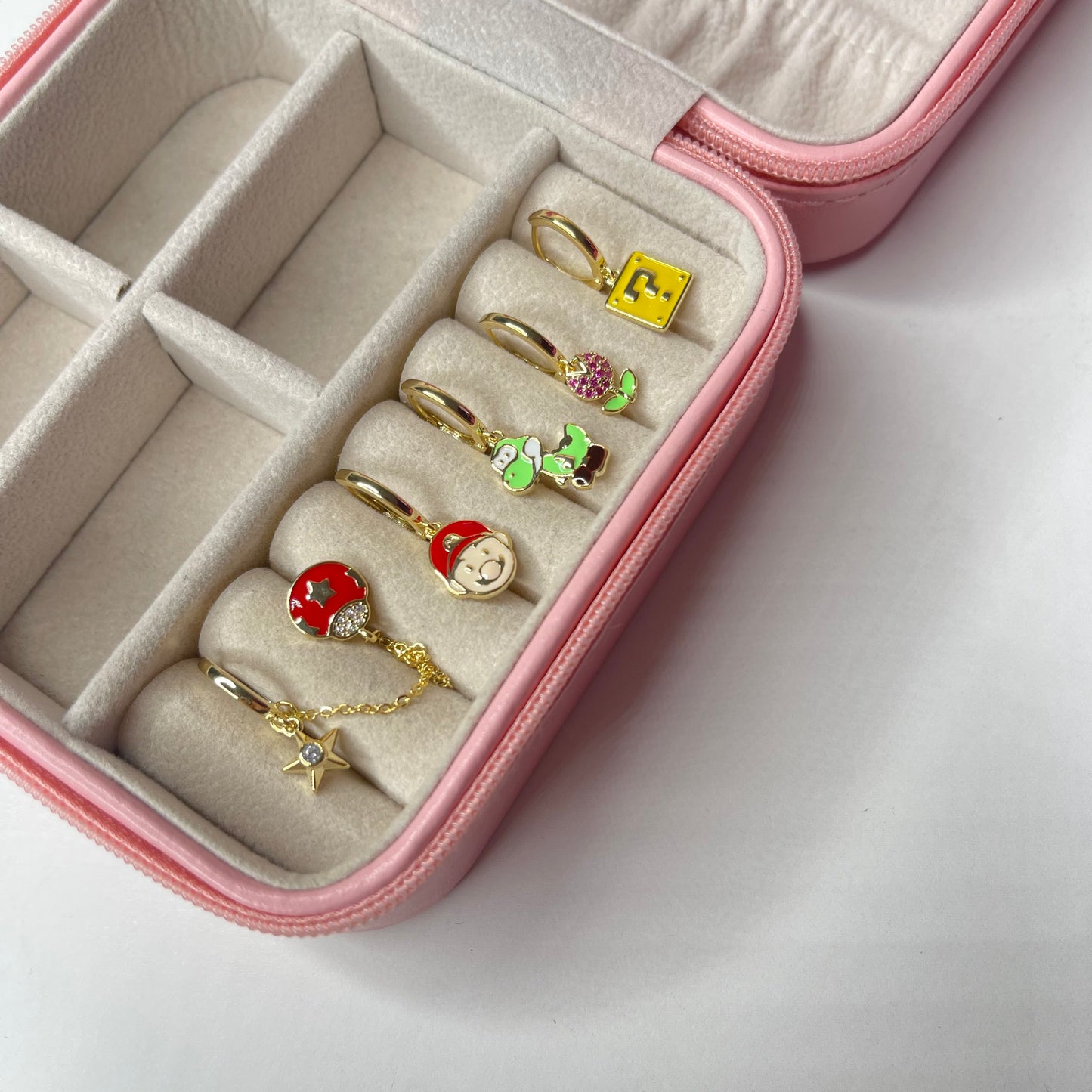 Aretes Mario Bross set 6 pzs CHAPA DE PRO 18k(I221)