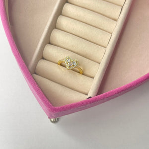 Anillo corazon ajustable CHAPA DE ORO 18k(E251)