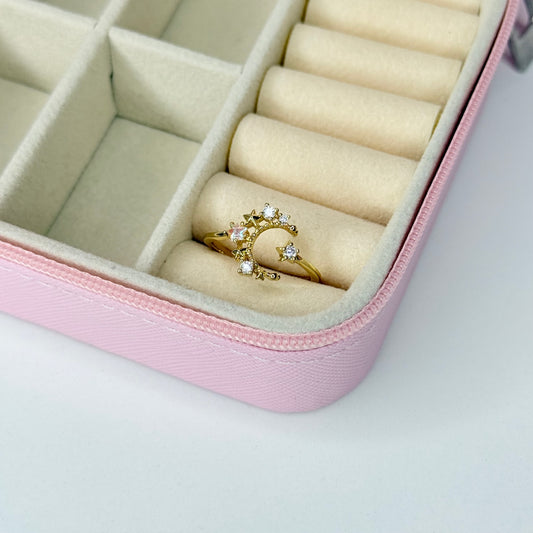 Anillo luna ajustable CHAPA DE ORO 18k(K213)