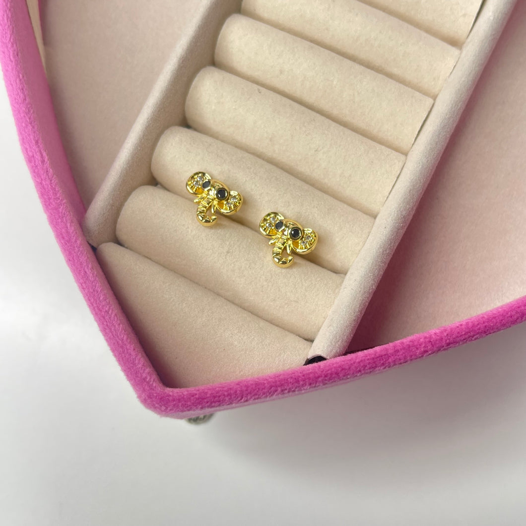 Aretes elefante CHAPA DE ORO 18k(L255)