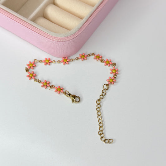 Pulsera flores CHAPA DE ORO 18k(U10)