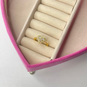 Anillo corazon ajustable CHAPA DE ORO 18k(E251)