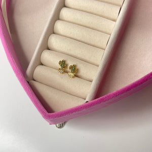 Aretes cactus CHAPA DE ORO 18k(L242)