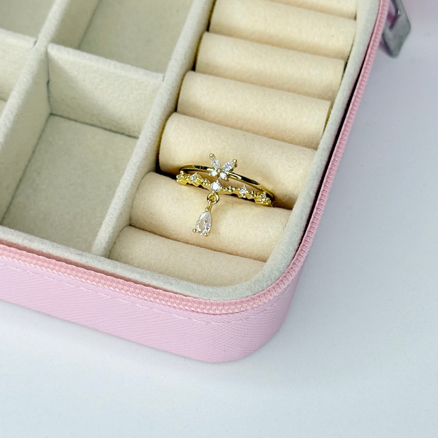 Anillo mariposa ajustable CHAPA DE ORO 18k(K174)