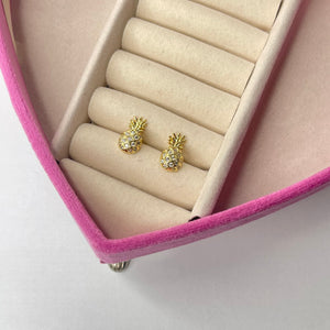 Aretes piña CHAPA DE ORO 18k(E220)