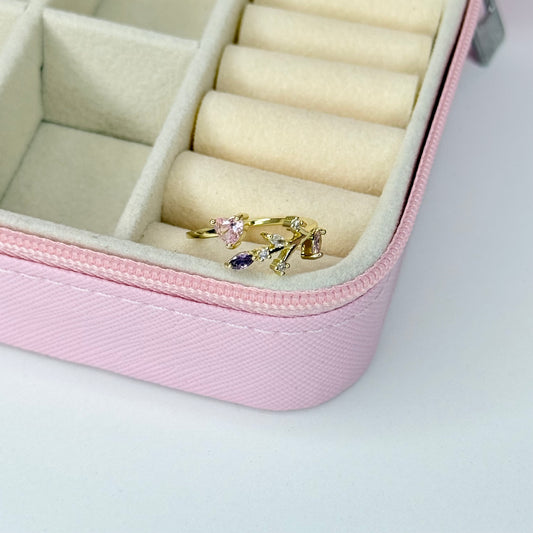 Anillo corazón ajustable CHAPA DE ORO 18k(K189)