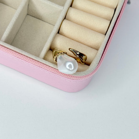 Anillo perla ajustable CHAPA DE ORO 18k(H116)