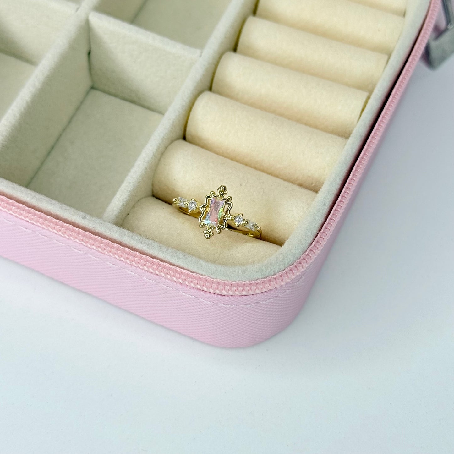 Anillo rectangular ajustable CHAPA DE ORO 18k(K180)