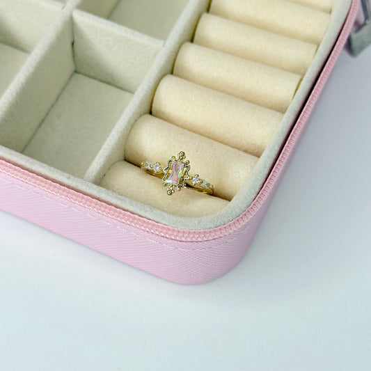 Anillo rectangular ajustable CHAPA DE ORO 18k(K180)