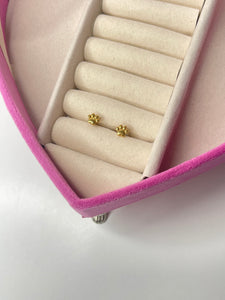 Aretes huellita CHAPA DE ORO 18k(L254)