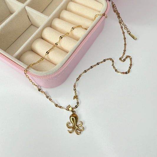 Collar pulpo CHAPA DE ORO 18k (C124)