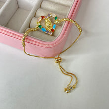 Cargar imagen en el visor de la galería, Pulsera virgen corazon CHAPA DE ORO 18k(M189)
