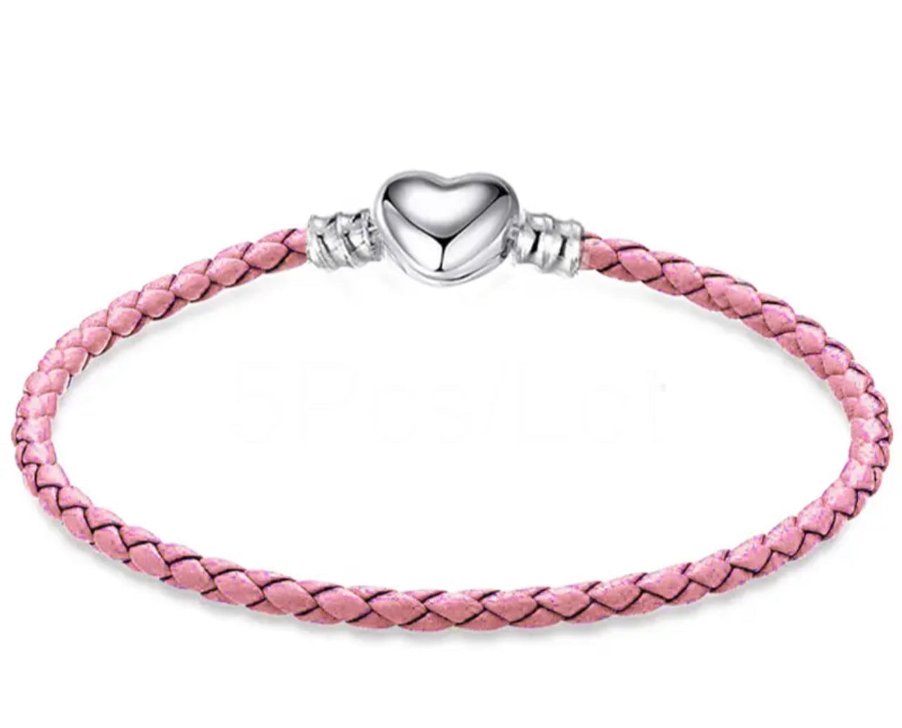 Pulsera rosa corazón (compatible con los charms)